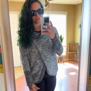 Calvin Klein cowl neck open front pull over